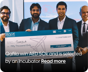Qafila win AED 50k and is selected by an Incubator